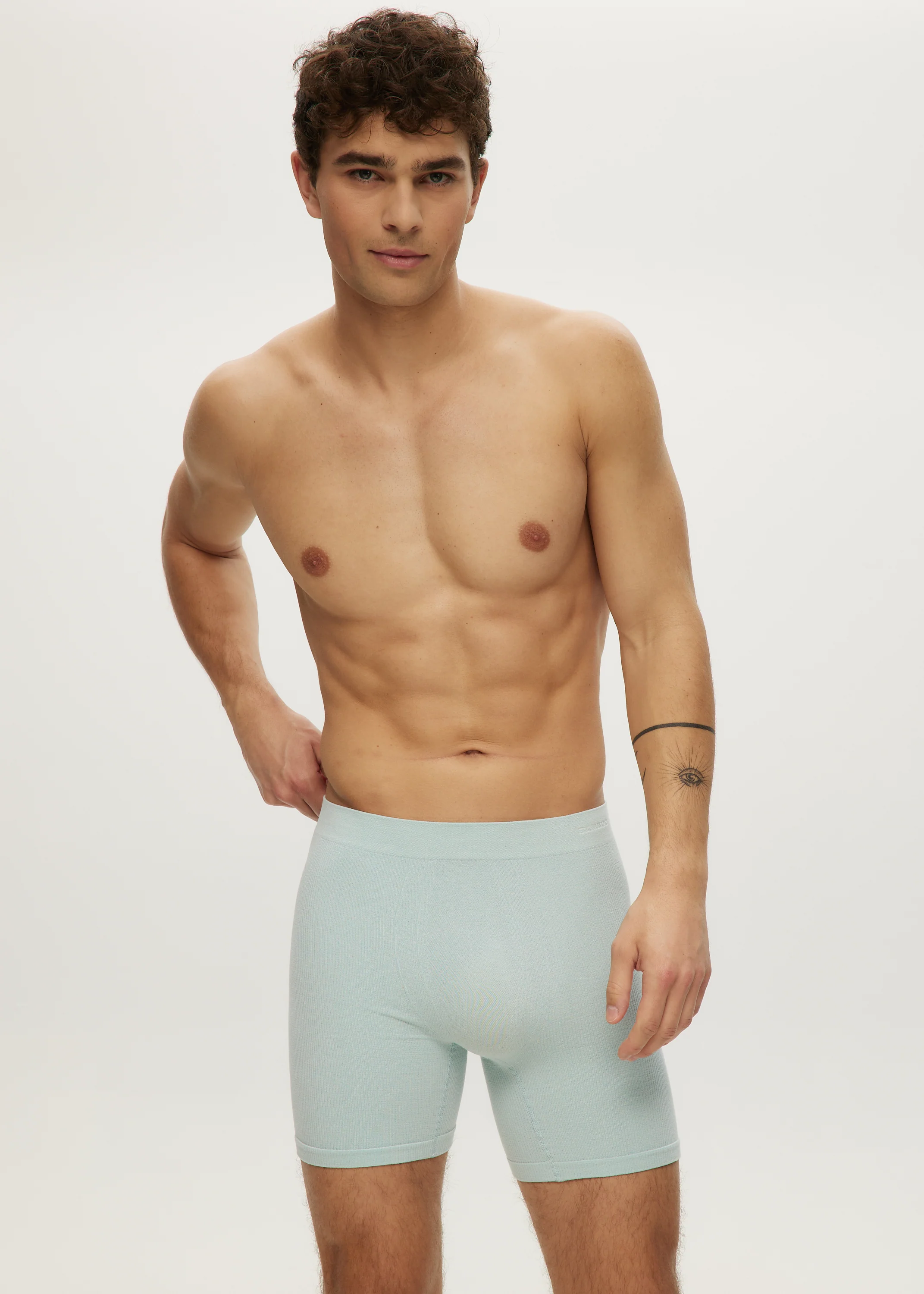 Men Seamless Waffle Long Boxer - Image 5